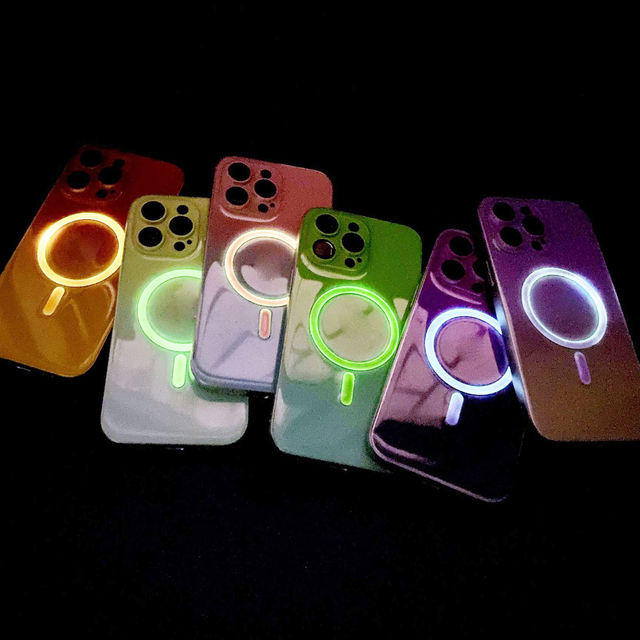 2024 Summer Colors Luminous Magnetic Mobile Phone Case for iphone 15 14plus 13 12 15Pro Max Glow in the Dark Back Cover
