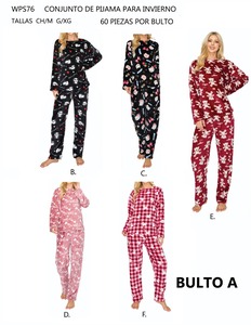 PIJAMA POLAR MANGA LARGA PARA MUJER-pijama polar calientita para invierno - Product Image 1