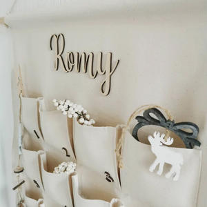 Calendario de <span class=keywords><strong>Adviento</strong></span> de Navidad de lienzo reutilizable para colgar en la pared personalizado con número de madera - Product Image 3