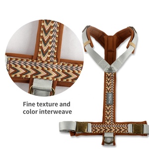 Sin tirar ajustable Perro chaleco <span class=keywords><strong>Paracord</strong></span> Odm lujo mascota Correa conjunto fabricante étnico mexicano táctico perro arnés - Product Image 4