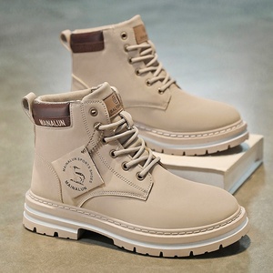 <span class=keywords><strong>Scarpe</strong></span> da trekking alte da <span class=keywords><strong>uomo</strong></span> taglie forti per il commercio estero transfrontaliero, autunno inverno, con tomaia in pelle gialla grande sul davanti - Product Image 4