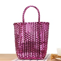 FSP537 été plage accessoires 2025 à la main Crochet sacs femmes sacs à main pour vacances nouveau matériel Pvc tissé sacs de plage