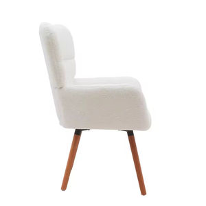 Fauteuils blancs modernes de style nordique pour salon, <span class=keywords><strong>fauteuil</strong></span> d'appoint <span class=keywords><strong>à</strong></span> <span class=keywords><strong>dossier</strong></span> <span class=keywords><strong>haut</strong></span> avec pieds en bois, très vendus - Product Image 4