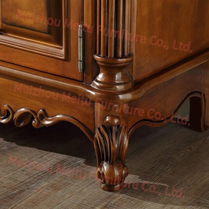 Credenza da 55 Pollici con Cassetti e Ante, in Legno Rustico, Mobile Buffet Tradizionale in Legno Massello Intagliato per Sala da Pranzo e Soggiorno - Product Image 4