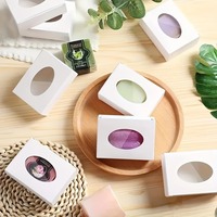 Cajas de Regalo Personalizadas con Logotipo Ovalado Multiusos, de Cartón Corrugado Reciclado, con Ventana, Laminado Mate, Grabado en Relieve, para Jabón