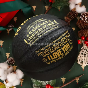 Pallone da Basket WUNIQUE Sport Personalizzato Ecologico di Alta Qualità, Misura 7, in Pelle PU Nera, Regalo Elegante <span class=keywords><strong>per</strong></span> <span class=keywords><strong>Mio</strong></span> <span class=keywords><strong>Figlio</strong></span> - Product Image 1