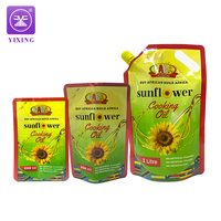 Sacs d'emballage pour huile de cuisson (olive, tournesol) en PET, PE, nylon, de qualité alimentaire, imprimés sur mesure, résistants à l'huile, 500 ml, 1 L, avec bec verseur Doypack