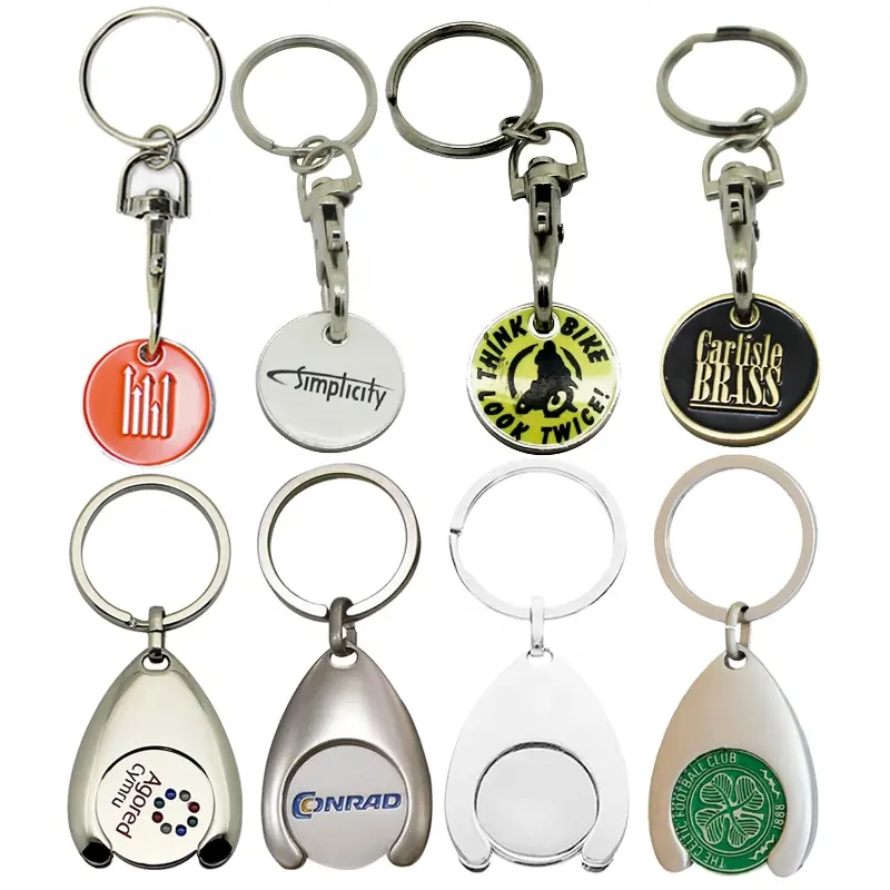 Toptan kazınmış lazer hediye özel marka anahtarlık anahtarlık tasarım Logo arabası jetonu sikke Metal alışveriş sepeti anahtarlık