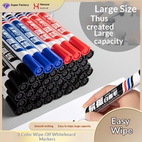 Marqueurs pour tableau blanc effaçable à sec, 3 couleurs (noir/rouge/bleu), grande capacité, sans traces, pointe en fibre lisse pour le bureau, l'école