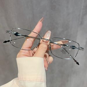 31265 Lunettes anti-lumière bleue de style coréen avec monture carrée argentée pour femmes, myopie, monture complète, verres PC, origine Taizhou - Product Image 5