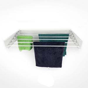 Séchoir à linge mural extensible compact pour intérieur/extérieur, noir et blanc, en métal et plastique, emballage pour envoi postal - Product Image 3