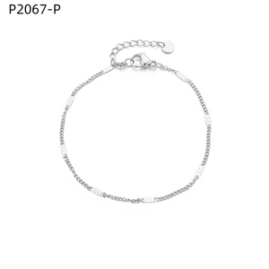 Pulsera de cadena Amy Amy Fashion, chapada en plata, estilo clásico para mujer, joyería de regalo P2067 - Product Image 3