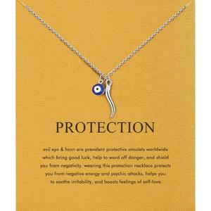 Gran oferta, venta al por mayor, collar con colgante <span class=keywords><strong>de</strong></span> ojos <span class=keywords><strong>de</strong></span> <span class=keywords><strong>diablo</strong></span> <span class=keywords><strong>de</strong></span> cuerno <span class=keywords><strong>de</strong></span> buey, collar <span class=keywords><strong>de</strong></span> cadena O <span class=keywords><strong>de</strong></span> acero inoxidable chapado en oro y plata <span class=keywords><strong>para</strong></span> <span class=keywords><strong>mujer</strong></span> - Product Image 6