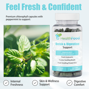 Fast Moving Detox and Digestion Support Capsules with Parsley Leaf Support Internal Freshness Peppermint Leaf Capsules - Product Image 6