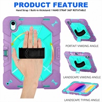 Coque antichoc intégrée avec protection anti-poussière pour iPad (A16) 11e génération 11 pouces 2025/10e génération 10,9 pouces, étui robuste antichoc avec support