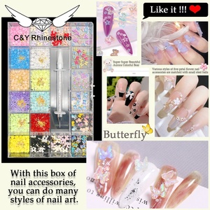 Breloques en résine transparente pour bijoux et accessoires pour ongles, motif ours et fleurs 3D, couleurs aurora, vente en gros, best-seller CY - Product Image 2