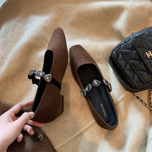 Retro Leopard <strong>love</strong> Diamond Mary Jane <strong>Shoes</strong> New Fashion Women's Flat <strong>Pumps</strong> - Product Image 4