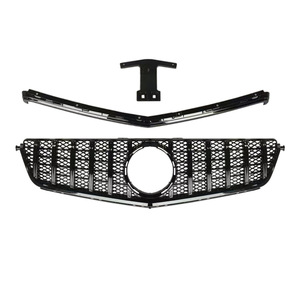 Mercedes-Benz C-Class W204 <b>Grille</b> C63 <b>Mesh</b> GT Style Black Silver 2008-2012 Front Bumper Fitment - Product Image 1