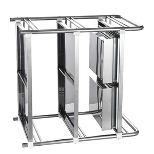 รถเข็นสเตนเลสสามชั้น Haijuya พร้อมลิ้นชักคู่ สำหรับใช้ในร้านเสริมสวย - Product Image 3