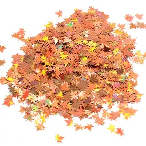 ऑटम मेपल की पत्तियां ऑरेंज नेल ग्लिटर सेक्विन चमकदार गिरी हुई पत्ती की परत DIY ऑटम नेल आर्ट सजावट सहायक उपकरण