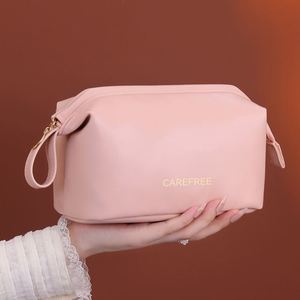 Nouvelle trousse de toilette compacte pour femme, résistante à l'eau, en PU durable, de grande taille, de qualité supérieure, portable, pour le voyage, avec poignée souple et fermeture éclair - Product Image 2