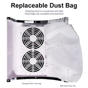 Aspirateur de poussière pour ongles 80W, silencieux, extracteur de poussière pour manucure - Product Image 5