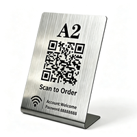 Expositor de Menú con Código QR en Forma de L de Acero Inoxidable Personalizado al por Mayor