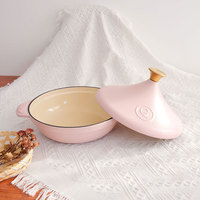 Tajine fonte émaillée Offre Spéciale rose mini revêtement céramique marmite Tajine