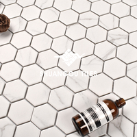 Mosaïque de carrelage hexagonale blanche Carrara populaire 2022 pour salon et salle de bain