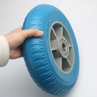 Roue plate anti-crevaison 260x85mm, roue de chariot solide en mousse PU anti-crevaison de 10 pouces