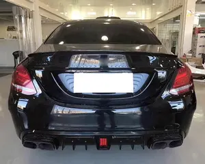 Wholesale Auto Tuning Part B Style Rear Bumper Diffuser With Tail Pipe For Mercedes C Class W205 2014-2021