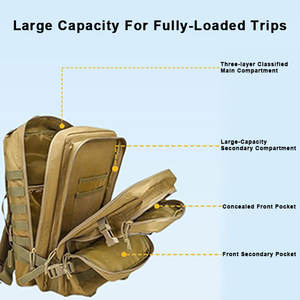 Mochila de caza táctica multifuncional para Exteriores de Gran capacidad de 45 L, paquete de 3 días de viaje para acampar y hacer senderismo - Product Image 5