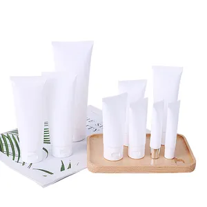 Custom trasparente vuoto Eco Friendly plastica biodegradabile Pe crema per le mani per il corpo lozione morbida per imballaggio cosmetico tubo di compressione