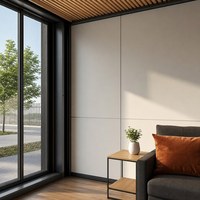 Maison mobile à ossature en acier avec plan de plain-pied, balcon sur le toit et portes coulissantes en verre