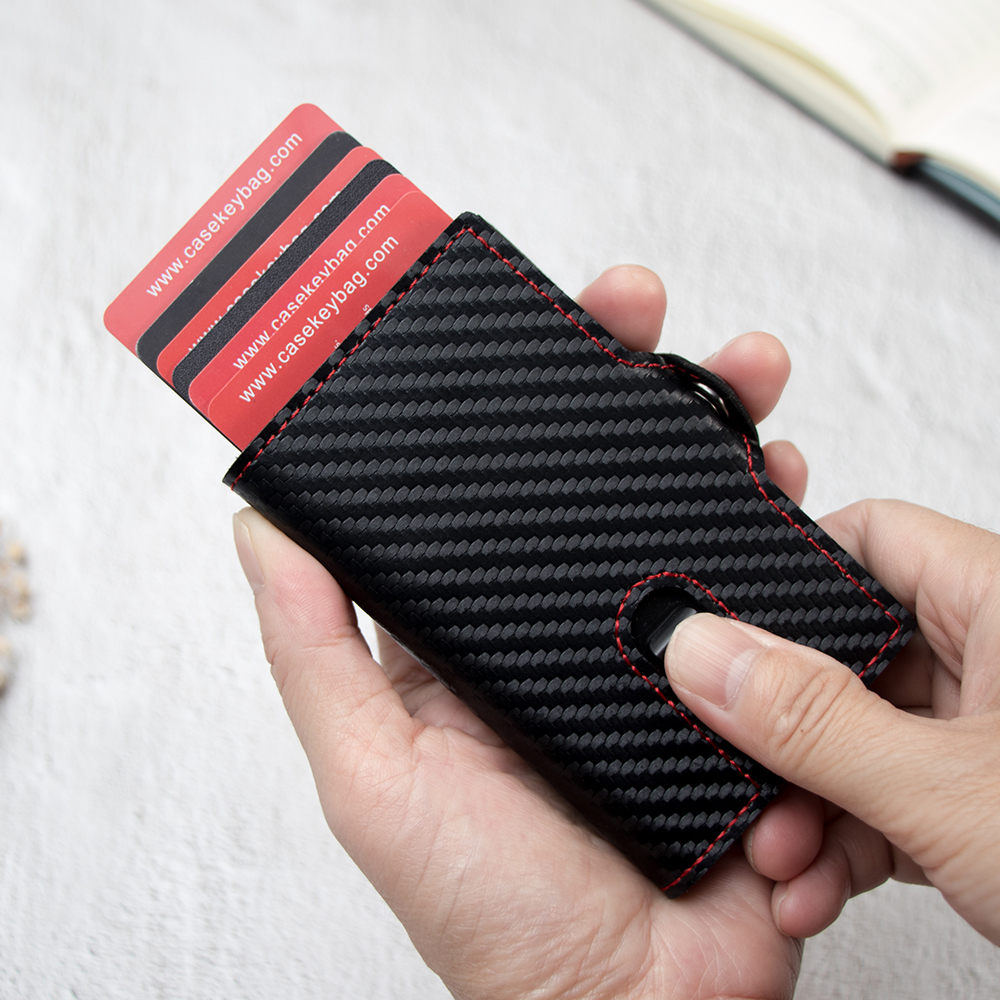 Casekey Aluminum & Carbon Fiber Pop-Up Smart Wallet – RFID Metal Card Holder - View 4