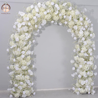 Gypsophila Butterfly Hear White Set Décoration Toile de fond en forme de coeur Arche de fleurs artificielles pour mariage Arche de fleurs