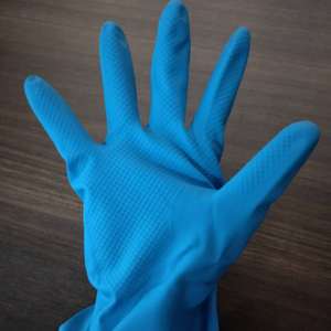 Gants en caoutchouc doublés de <span class=keywords><strong>coton</strong></span> de haute qualité 50g nettoyage de cuisine gants de <span class=keywords><strong>ménage</strong></span> sans latex - Product Image 5