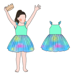 Robe trapèze sans manches Littie Glow pour enfants, imprimé personnalisé, respirante, longueur genou, robe décontractée d'été pour filles - Product Image 6