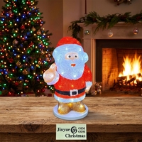 Magnifique motif lumineux 3D LED Père Noël en acrylique de 40 cm, étanche, avec prise USB, pour extérieur, jardin, décorations de fêtes