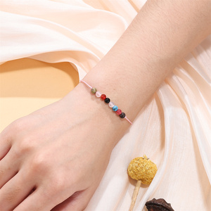 Nouveau Style enfants cadeau d'anniversaire pierre naturelle réglable perlé <span class=keywords><strong>Bracelet</strong></span> couleur bonbon carte d'anniversaire personnalisé 4-12e anniversaire - Product Image 6