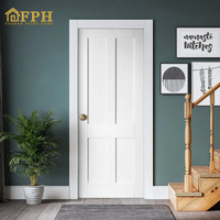 Porte intérieure moderne blanche à 2 panneaux, style Shaker, en bois massif, étanche, pour chambre à coucher