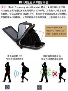 Cartera con Clip para Tarjetas Andong para Mujeres y Niñas, de Cuero Vacuno Genuino, con Protección RFID, Monedero con Cierre - Product Image 4