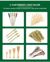 Ensemble de brochettes jetables en bambou écologiques avec emballage personnalisé, fournisseur direct pour les entreprises de restauration BBQ