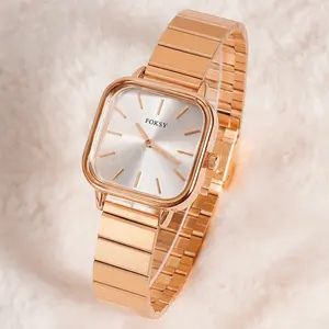 Atacado Barato Luxo Elegante Designer Rose Gold Waterproof Senhoras Bonito Relógio De Quartzo De Pulso Para As Mulheres