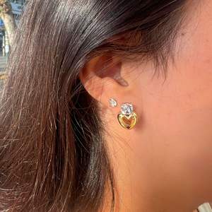 Pendientes de Botón con Forma de Corazón Hinchado Vintage, de Acero Inoxidable de Calidad, Chapados en Oro de 18k, Resistentes al Agua, Regalo de San Valentín para Novia - Product Image 1