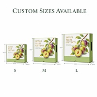 Honingpruimen cadeaudoos op maat bedrukt kraft verzenddoosje fris geelgroen kartonnen fruitverpakking groothandel