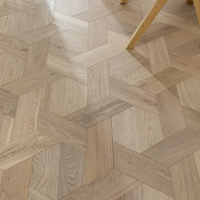 Plancher en bois d'ingénierie multicouche chauffant en noyer noir/chêne, motif de nœud chinois standard E0, incrustation irrégulière