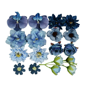 Kit de matériaux pour fleurs artificielles Dongchen Crafts, type D, fleurs en soie blanches, roses, rouges, violettes, oranges, vertes, bleues, 10 cm et moins. - Product Image 5