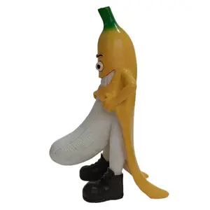 Artifical Custom Novelty Evil Mr Banana Carton Toy Home Decor Funny Resin Garden Decor Figure