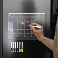 Message effaçable à sec magnétique transparent personnalisé Note d'écriture en acrylique tableau blanc calendrier pour réfrigérateur